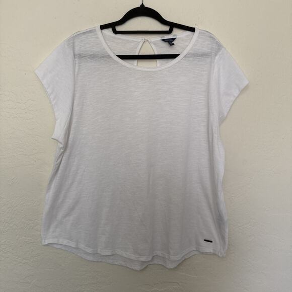 Nautica Tops - Nautica Women's Cap Sleeve Crew Neck T-Shirt White Size XXL